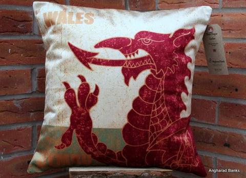 Welsh dragon cushion