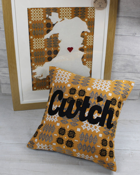 Cwtsh Cushion with Map of Wales