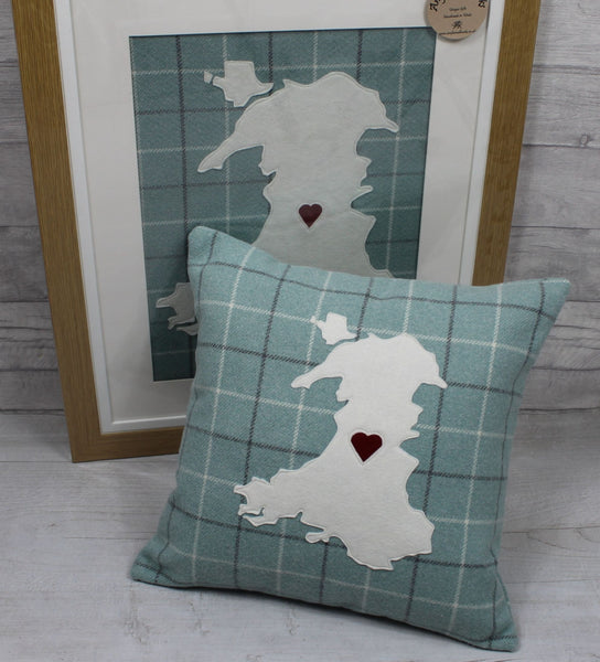 Tartan Map of Wales Cushion / Cymru Cushion